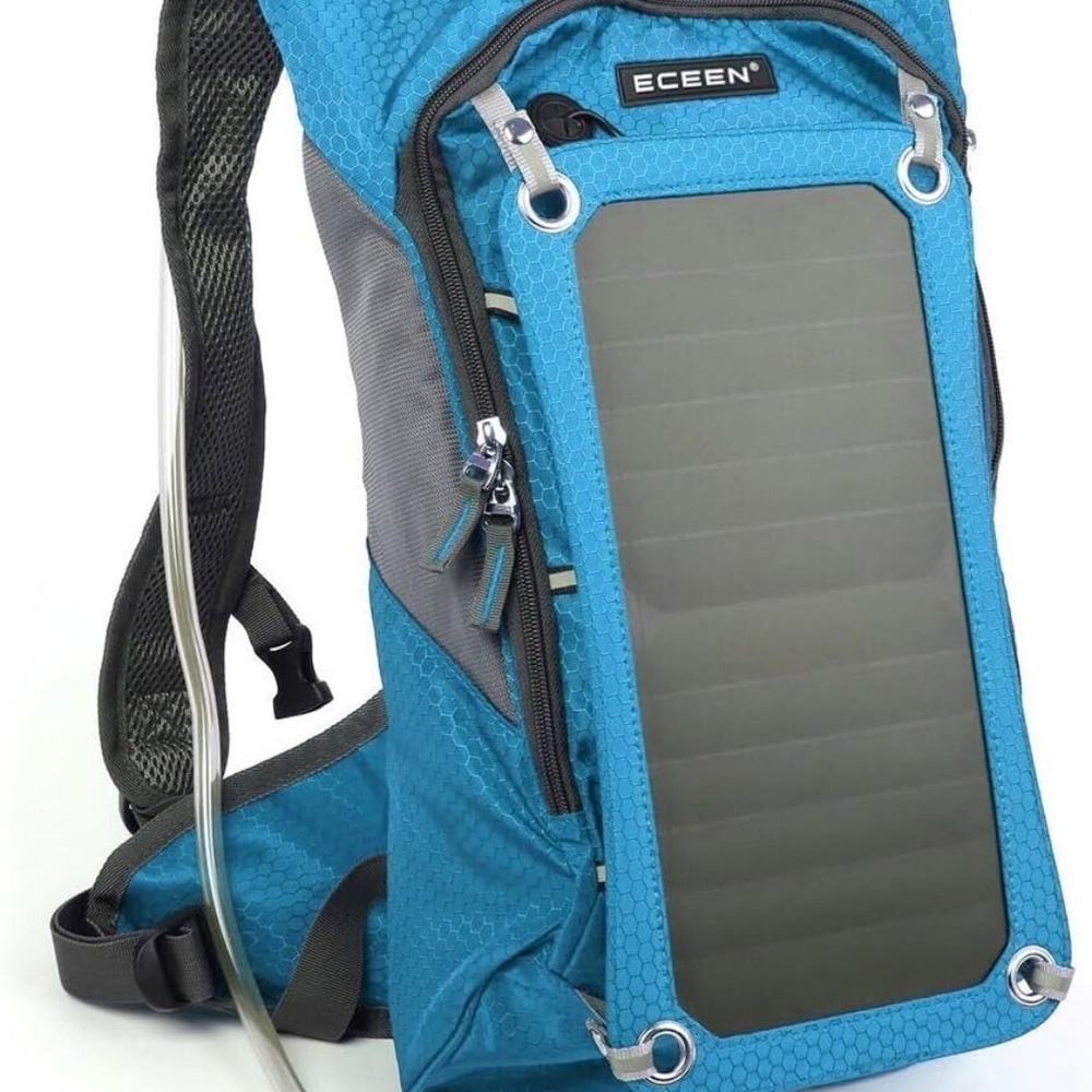 Eceen Solar Backpack 7Watt Solar Panel Charge for Cell Phone with Hydration Pack